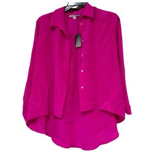Amanda Uprichard Hot Pink Long Sleeve Blouse